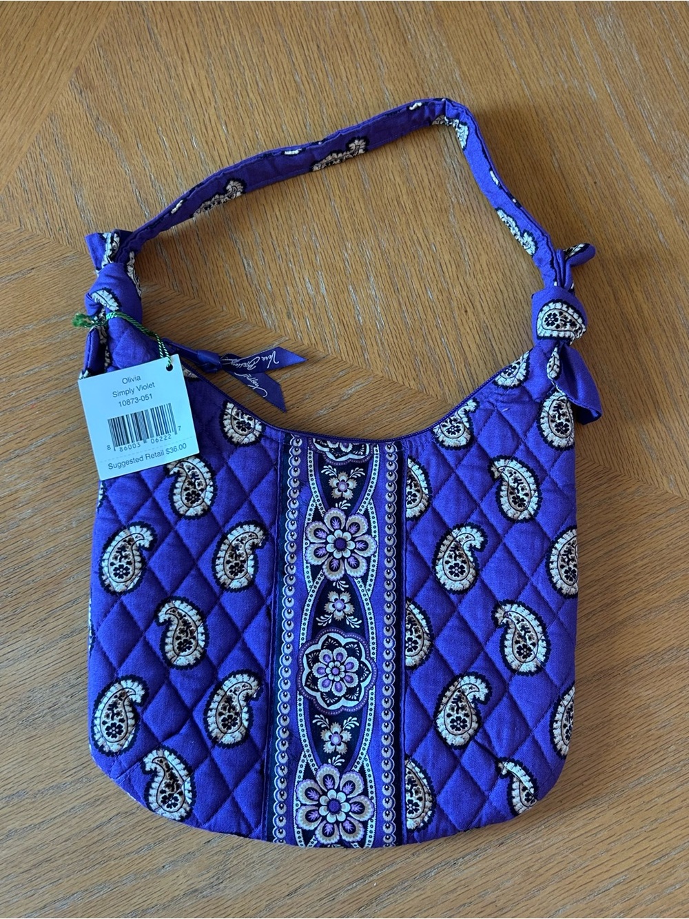 Vera Bradley Olivia Simply Violet Bag Hobo Style New With Tags